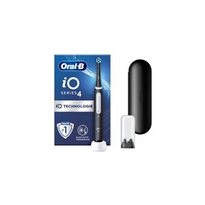 Braun Oral-B iO Series 4 , Voksen, Daglig pleje, Sensitiv, Super sensitive, Blegning, Sort, 4 x 30 sek., Sort, Rund