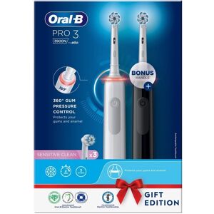 Oral-B Pro 3 3900 El Tandbørste - Bundle Edition - 2 Stk