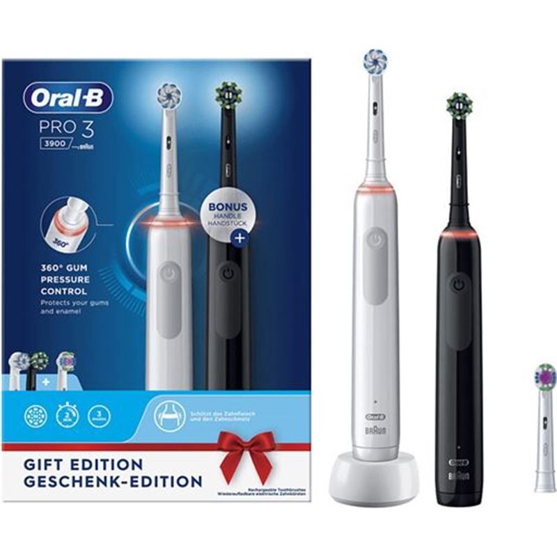 Braun pro3900duow cepillo dental oral-b pro 3900 blanco/negro duo