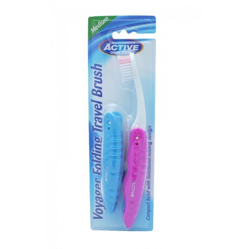 Active Oral Care Folding Travel Hammasharjat Medium 2 kpl Hammasharja