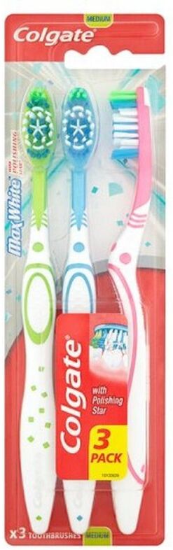 Colgate Max White keskikovat hammasharjatt 3 Pack 3 kpl Hammasharja