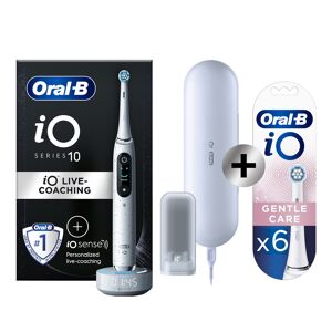 IO 10 Blanche Brosse à dents électrique avec brossette + 6 brossettes