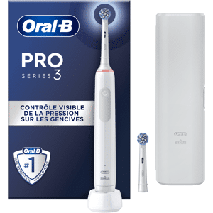 Pro3 Blanche Brosse à dents électrique avec 2 brossettes