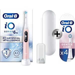 IO 6 Rose Brosse à dents électrique avec 2 brossettes + 4 brossettes