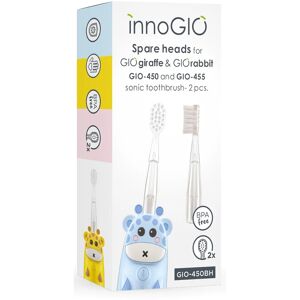 GIOGiraffe & GIORabbit Spare Heads Transparent têtes de remplacement pour brosse à dents pour enfant GIOGiraffe & GIORabbit Sonic Toothbrush 2
