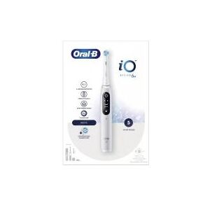 Oral-B Io 6N Brosse a Dents Électrique Blanche Connectee - Carton 1 brosse a dents rechargeable + 5 accessoires