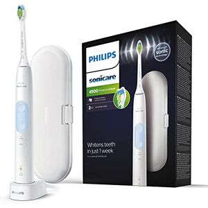 Philips Sonicare ProtectiveClean 4500 Brosse à dents électrique sonique avec 2 modes de Brossage, Capteur de Pression, Minuterie et Étui de Voyage, Blanc (Modèle HX6839/28) - Publicité