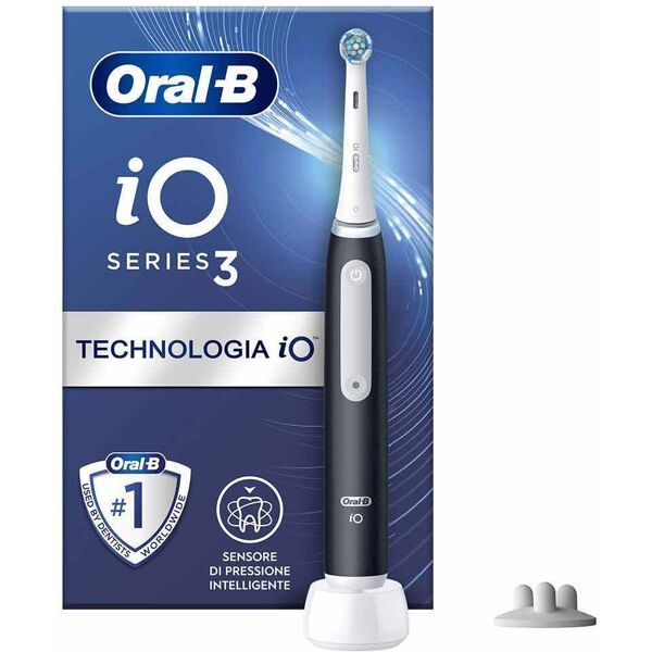 oral-b io 3s spazzolino elettrico ricaricabile nero con 1 testina di ricambio