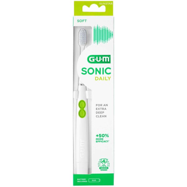 gum sonic daily 1 spazzolino bianco