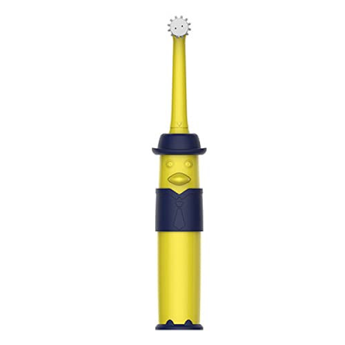 Generic Elektronische tandenborstel "Elektrische tandenborstel voor kinderen, 360 graden roterende elektrische tandenborstel voor kinderen, roterende tandenborstel voor kinderen, zachte borstelborstel, geel, 7-14 jaar oud