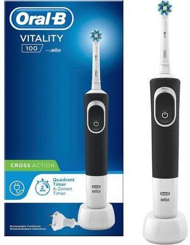 Oral B elektrische tandenborstel Vitality 100 CrossAction zwart, 1 opzetborsteltje  - 29.99 - zwart