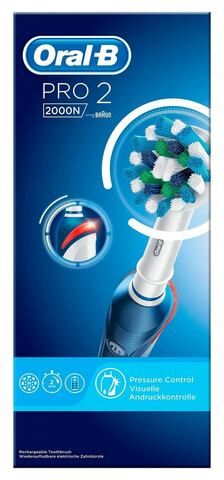 Oral B elektrische tandenborstel PRO 2 2000N, 1 opzetborsteltje  - 54.99 - wit