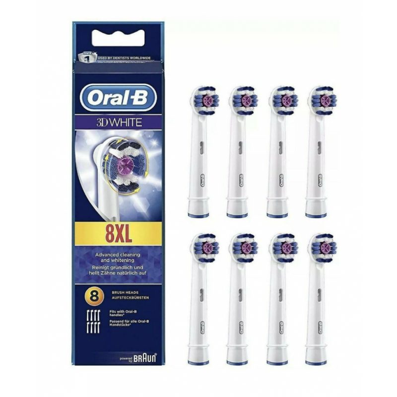 Oral-B 3D White Toothbrush Heads 8 stk Tannkost