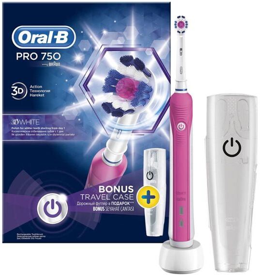 24hshop Oral-B (Braun) Pro 750 CrossAction med reisefutteral