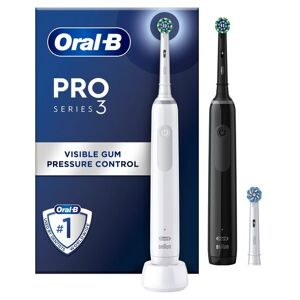 Oral-B Pro Series 3 Duopack Svart och Vit Eltandborste Designed by Braun
