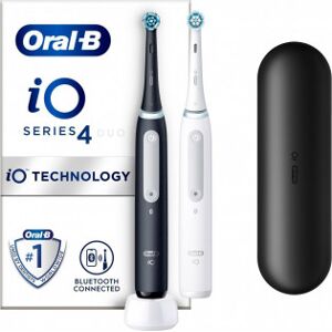 Oral-B Io 4 Black & White -El-Tandborste, Dubbelkropp, Svart / Vit