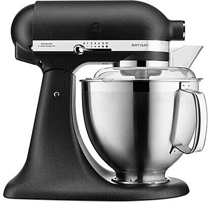 Auf Lager KITCHENAID Küchenmaschine Artisan 185 4,8l 300 Watt 5KSM185PSEBK (Gusseisen Schwarz) 5413184120917 schwarz EG