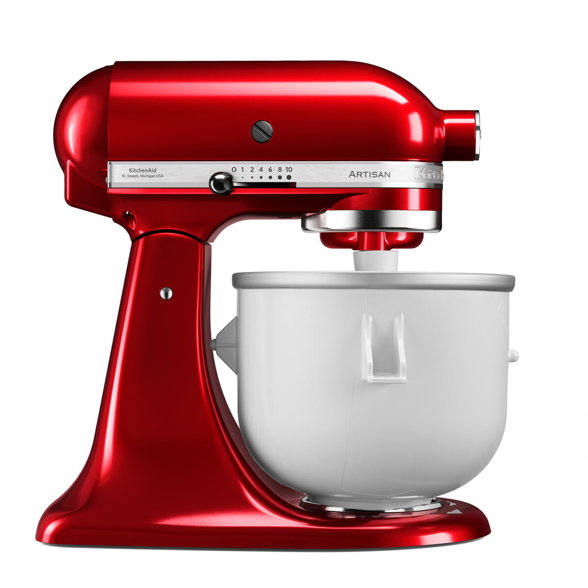 KitchenAid - Artisan Küchenmaschine 4.8 l, Eiscreme Set, empire rot