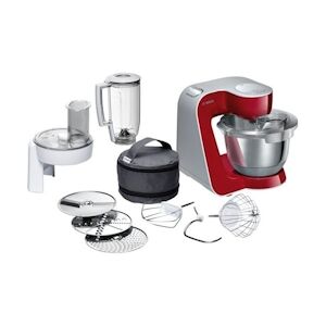Bosch robot de cuisine - Kitchen machine MUM5 - Rouge foncé/silver - 1000W-7 vitesses+pulse - Bol mélangeur inox 3,9L