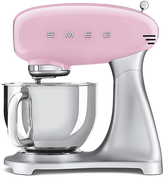 smeg smf02pkeu impastatrice planetaria, 800 w, capacità ciotola 4,8 l, rosa