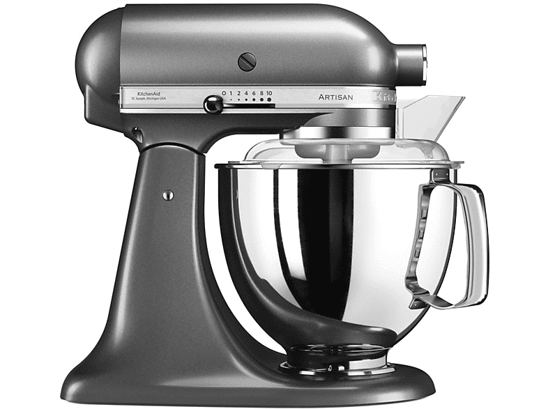 KitchenAid 5KSM175PSEMS IMPASTATRICE PLANETARIA, 300 W, capacità ciotola 4,8 l, Argento medaglia