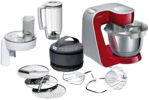 bosch mum58720 1000w 3.9l grigio, rosso, acciaio inossidabile robot da cucina