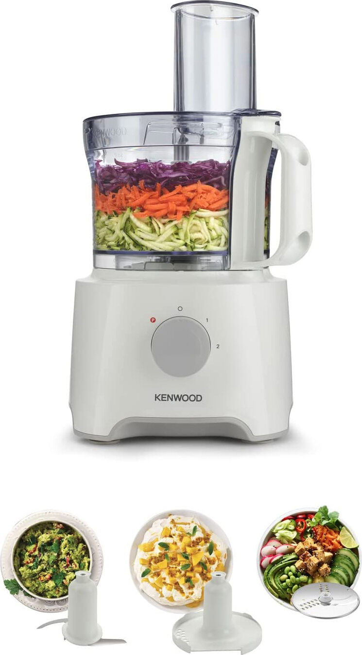 kenwood fdp300wh robot da cucina capacità 2.1 litri 2 velocità tasto pulse potenza 800 watt colore bianco - fdp300wh multipro compact