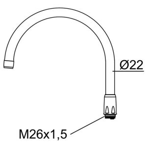 FM Mattsson 59200000 Utloppspip För Köksblandare 9150 & 9151, Badrum