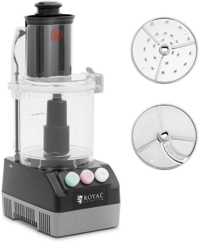 ROYAL CATERING Mini Food Processor - 600 w - various attachments - 3 l - plunger Compact food processor Small food processor