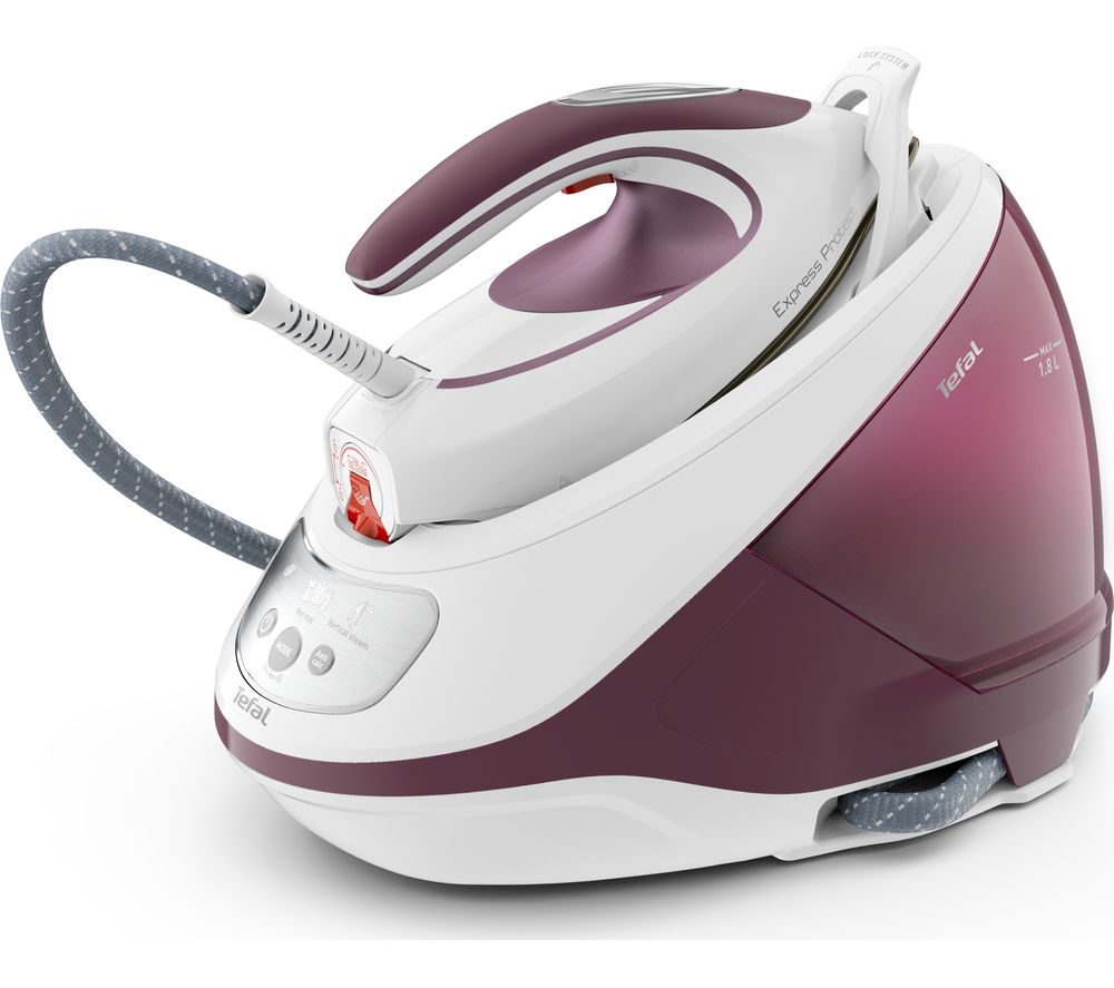 Tefal Express Protect SV9201 Steam Generator Iron - White &amp; Burgundy, White