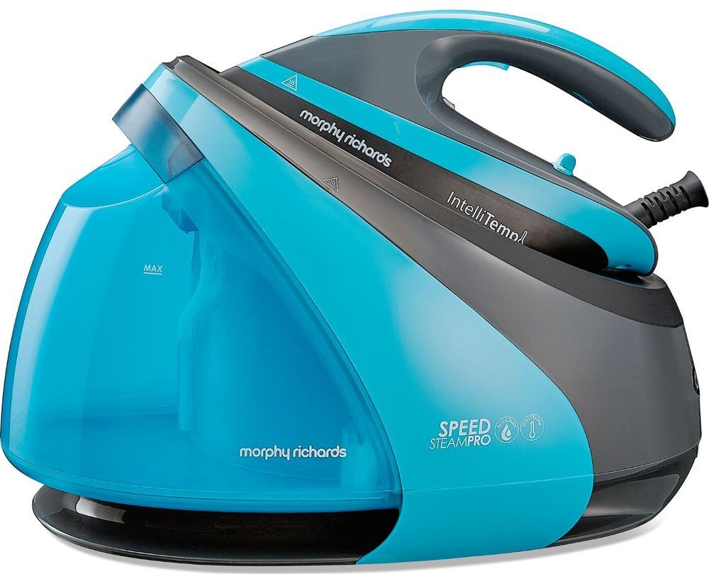 MORPHY RICHARDS Speed Steam Pro Intellitemp 332103 Steam Generator Iron - Black &amp; Teal, Black