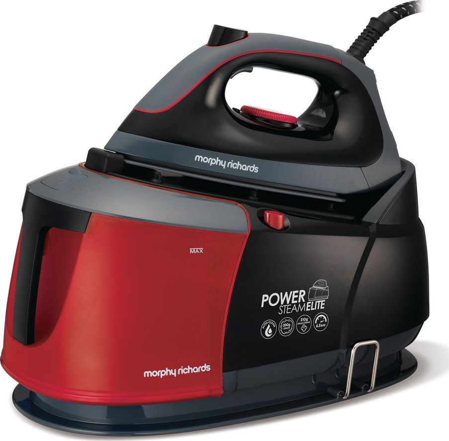 MORPHY RICHARDS Auto-Clean Power Steam Elite 332013 Steam Generator Iron - Black &amp; Red, Black