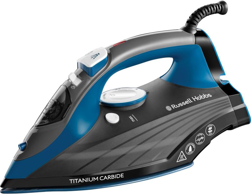 Russell Hobbs 27090 Titanium Carbide Steam Iron - Blue &amp; Grey, Titanium