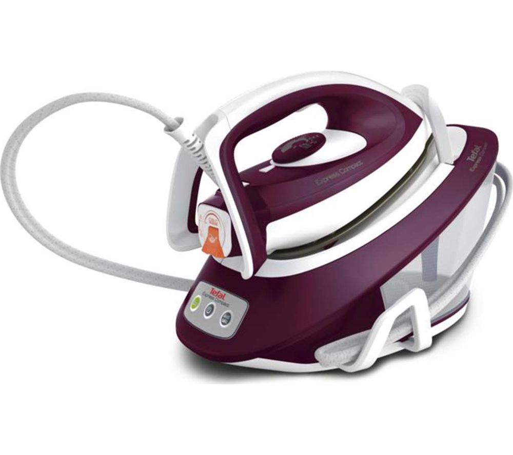 Tefal Express Compact Anti-Scale SV7120 Steam Generator Iron - Purple &amp; White, Purple