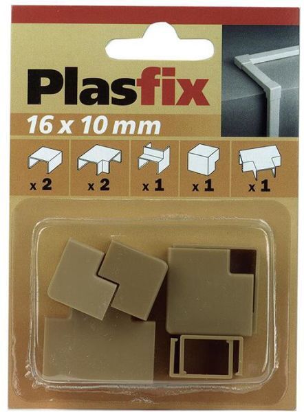 Plasfix 3420-3G Skjøte- og hjørnebiter til Plasfix, 16 x 10 mm Eikefarget