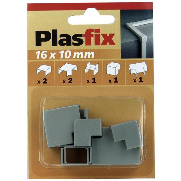 Plasfix 3420-7G Skjøte- og hjørnebiter til Plasfix, 16 x 10 mm Aluminiumsfarget