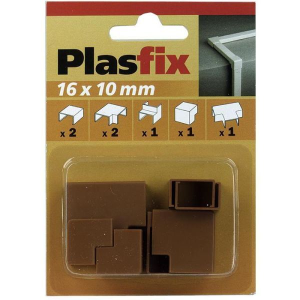 Plasfix 3420-9G Skjøte- og hjørnebiter til Plasfix, 16 x 10 mm Teakfarget