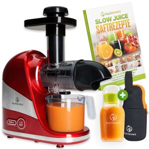 Nutrilovers MINI-PRESS SLIM Slow Juicer - Besonders Kompakt & Platzsparend   Entsafter Obst & Gemüse   100% BPA frei, Rot