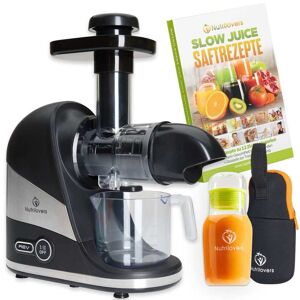 Nutrilovers MINI-PRESS SLIM Slow Juicer - Besonders Kompakt & Platzsparend   Entsafter Obst & Gemüse   100% BPA frei, Schwarz