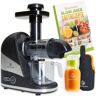 Nutrilovers MINI-PRESS SLIM Slow Juicer - Besonders Kompakt & Platzsparend   Entsafter Obst & Gemüse   100% BPA frei, Schwarz