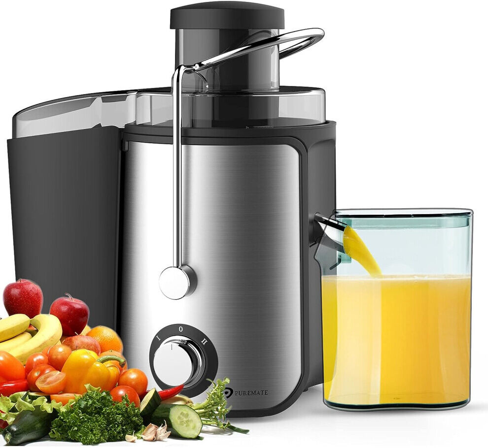 PureMate Juicer Machines, 600W Whole Fruit and Vegetable Juice Extractor, Centri