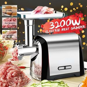 Crown Global 3200W Stainless Steel Electric Meat Grinder Heavy Duty Electric Chopper Mincer Slicer Stuffer Sausage Maker Electric Meat Slicer