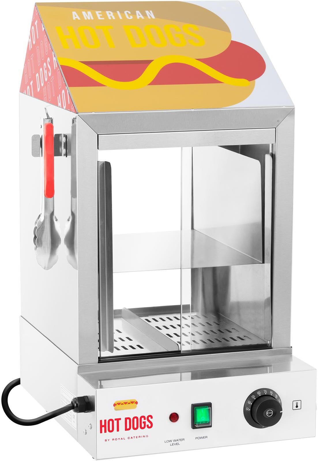 Royal Catering Cuiseur à vapeur pour hot dogs - 100 saucisses - 25 pains - 1 000 W RCHW 1000H