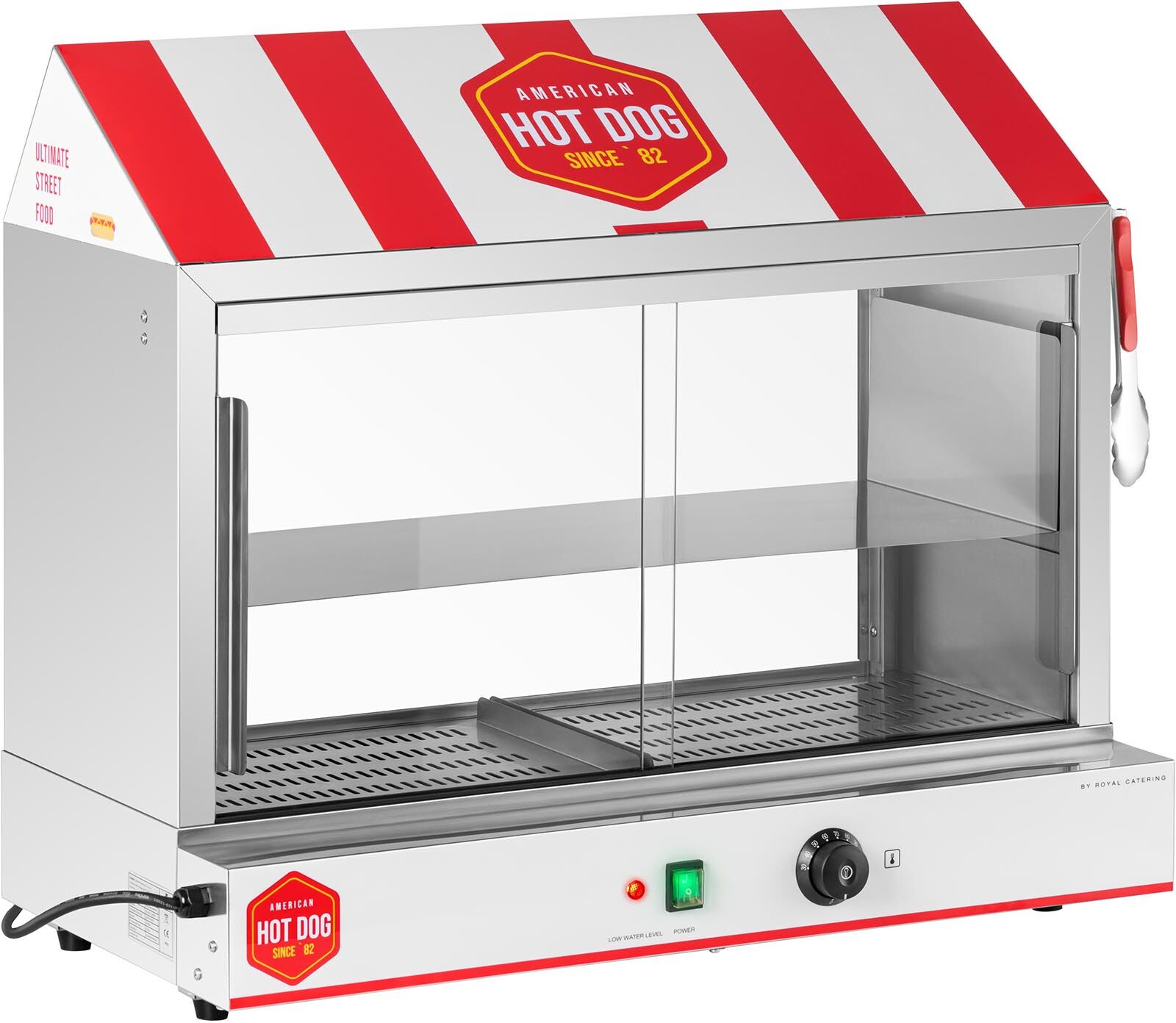 Royal Catering Cuiseur à vapeur pour hot dogs - 300 saucisses - 100 pains - 2 400 W RCHW 2500H