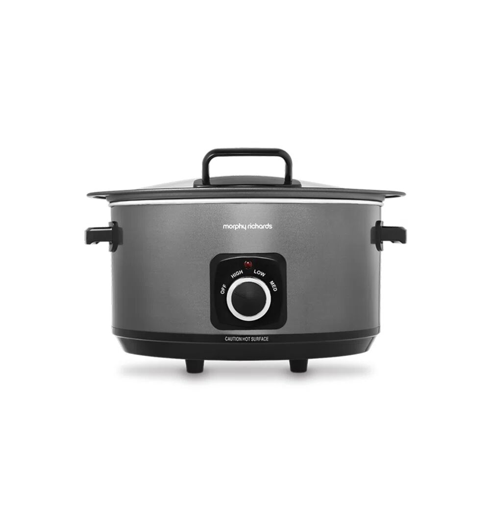 Morphy Richards Sear & Stew 6.5L Hinged Lid Slow Cooker black/gray 24.0 H x 37.0 W x 12.6 D cm