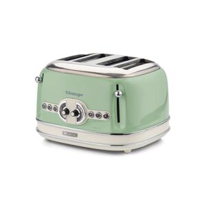 Ariete Toaster »Vintage 4 Schlitze«, 4 kurze Schlitze, für 4 Scheiben, 810 W grün/beige/silberfarben