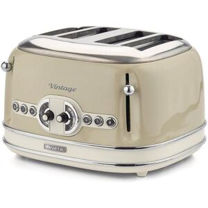 Ariete Toaster »Vintage 4 Schlitze, Beige«, für 4 Scheiben, 1600 W beige/silberfarben Größe