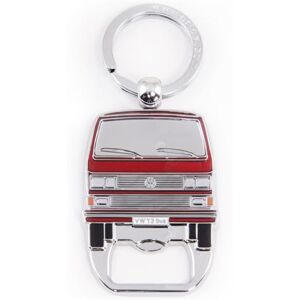 BRISA VW Collection Volkswagen Schlüssel-Anhänger-Ring Schlüsselbund-Accessoire Keyholder mit Bier-Flaschen-Öffner im T3 Bulli Bus Design (Bus Front/Rot)