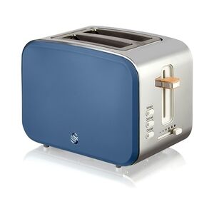 SWAN ST14610BLUNEU Toaster Breitschlitz 2 Scheiben 3 Funktionen Design Nordic, Blau, 900W