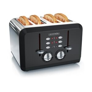 Arendo - Automatik Toaster 4 Scheiben in Edelstahl - bis zu vier Sandwich und Toast-Scheiben - Bräunungsgrad 1-6 - Aufwärm- und Auftaufunktion